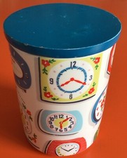 Cath Kidston Large Ceramic Jar Lid Clocks Print Design Storage Kitchen Utensils