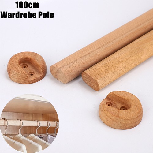 Wooden wardrobe pole rod oval - pole,