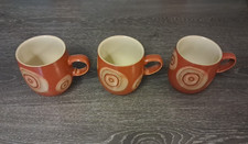 Denby FIRE CHILLI SWIRL Set of 3 Large Curve Coffee Mugs - Never Used