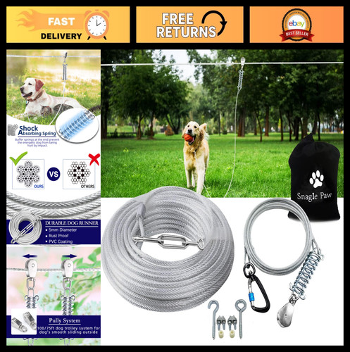 Dog runner trolley system for - dog,