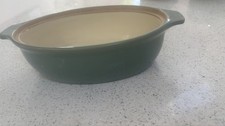 Vintage 2 3/4 pint Denby Manor green Stoneware oval casserole dish