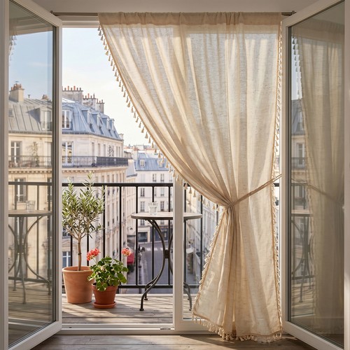 Sheer linen look - look, panel