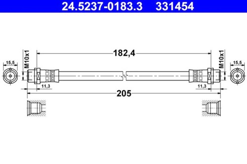 Ate brake hose for - brake,