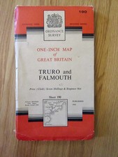 Ordnance Survey 7th series One Inch 1” : 190 Truro and Falmouth : Cloth: 1961
