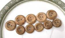 Wooden 2 Hole Buttons in Olivewood Packs of 5, 10, 20 in 14mm and 16mm