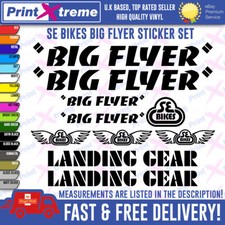 BIG FLYER BMX Vinyl Decals, Stickers, Bike Cycling, SE BIKES LANDING GEAR