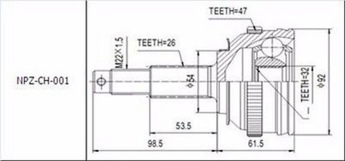 Joint set outer left - , right