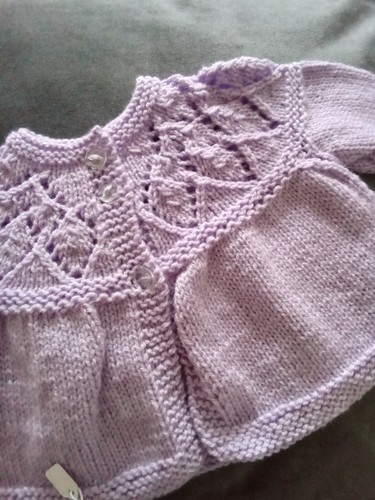 Girls hand knitted lilac baby - lilac,