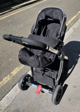 Mothercare 4-Wheel Journey Pushchair - Black/Brushed Silver, Good condition