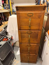 Vintage Oak Four Drawer Filing