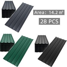 28 x Metal Roofing Sheets & Panels 14.2m² Galvanized Garage Carport Shed 110*46