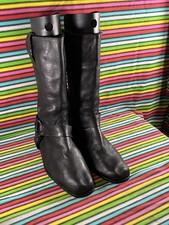 Vintage Men’s Cowboy Western Cowgirl Black Leather Biker Roper Riding Boots Uk 9