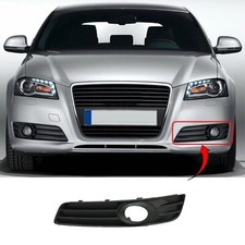 Fits Audi A3 2008-2012 Front Bumper Fog Grille Black Textured N/S Not For S-Line