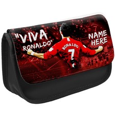Personalised Ronaldo Pencil Case CR7 School Stationary Viva Football BLK MUPCR7