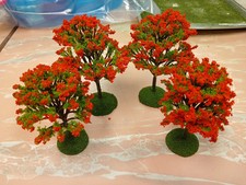 4 based Landscape Model Large Green/red Trees wargaming scenery terrain 4-5"