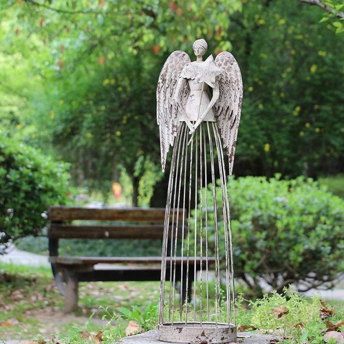 Angel garden statue star - statue, w/star