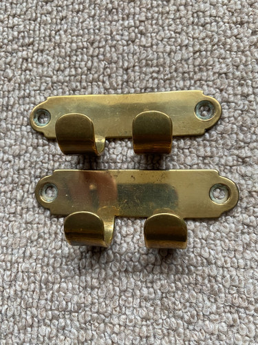 Rare brass sash window lifts - brass,