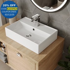 Bathroom Vanity Wash Basin Sink Countertop Rectangular 1 TH Modern 505 x 350mm