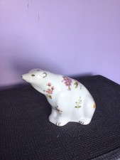 ROYAL CROWN DERBY POLAR BEAR 'DERBY POSIES' BONE CHINA PAPERWEIGHT - NO STOPPER