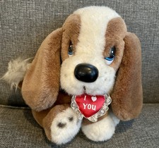 Vintage Soft Sentiments By Linden Basset Hound Dog Soft Toy Plush Sad Sam 8”