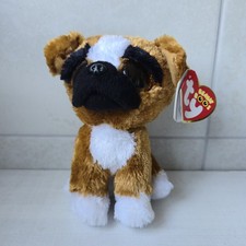 Rare Ty Beanie Boo - Brutus the Dog - Plush Soft Toy 6" with Tags