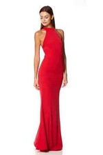 JARLO Caden Maxi Dress Halterneck Sleeveless in Red BNWT Women's Size UK 6