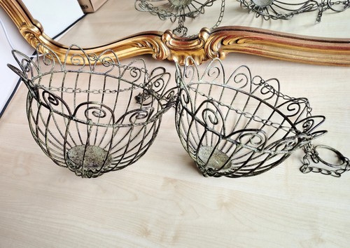 2pcs metal hanging baskets - metal,