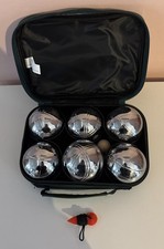 SET OF 6 PIECE BOULES SET BY CRANE - GREEN CARRY CASE - WITH MEASURE & JACK