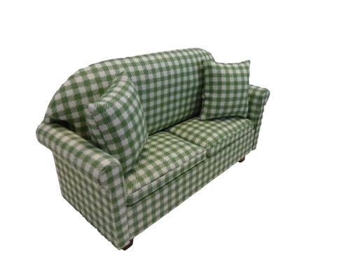 Dolls house sofa green - dolls, and