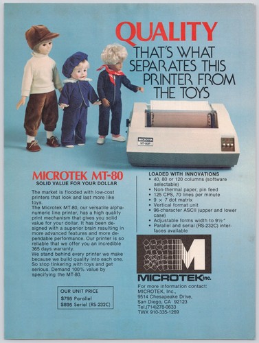 Microtek mt80 printer - microtek, durable