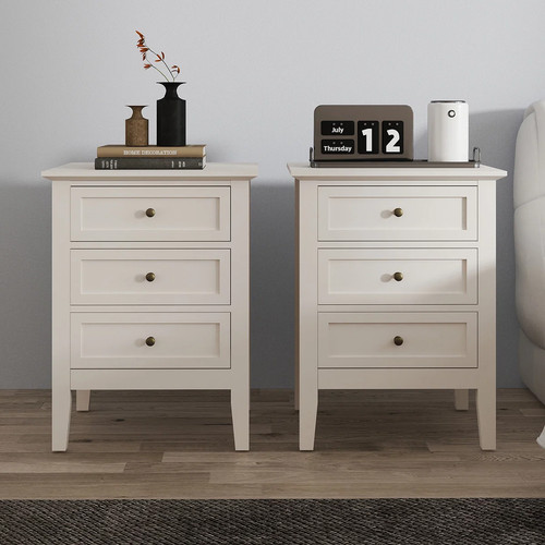 Pair drawer bedside - of,