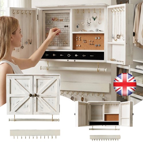 Rustic jewelry organizer wall - organizer,