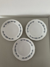 3 Mitterteich Bavaria Forget Me Not Pattern Side/ Cake / Tea Plates 6.75”.