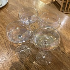 LSA International Iridescent Pearl Champagne Saucers Glasses x 4 