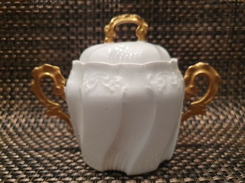 Limoges white ornate - ornate, gilded