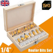 15PCS Shank Router Bit 1/4