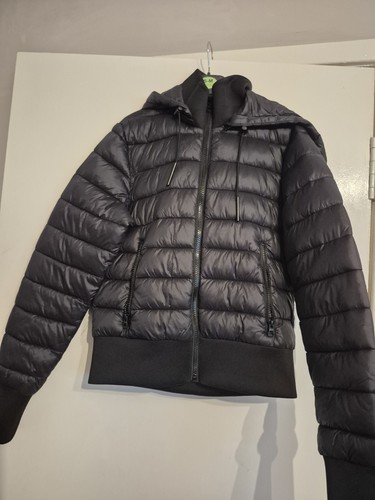 Zara black puffer jacket - black,