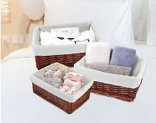 Wicker Hamper Basket Set of 3