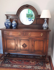 Edwardian solid oak sideboard - edwardian,