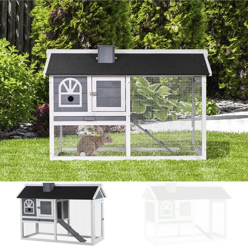 Rabbit hutch wood bunny cage - wood,