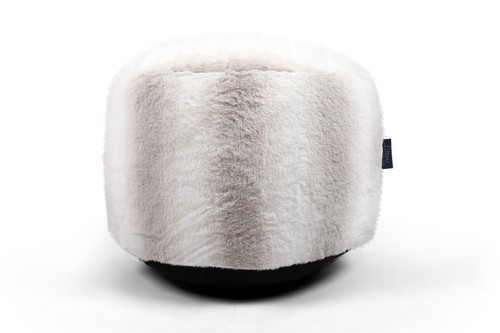 Cream rabbit faux fur striped - cream,