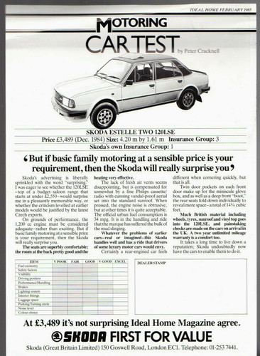 Skoda estelle two 120 - skoda, road