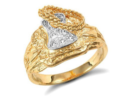 9ct Yellow Gold Cubic Zirconia Saddle Ring