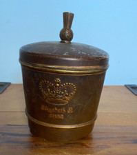 QUEEN ELIZABETH 1953 CORONATION METAL TEA CADDY WITH SCOTTISH THISTLE TOP