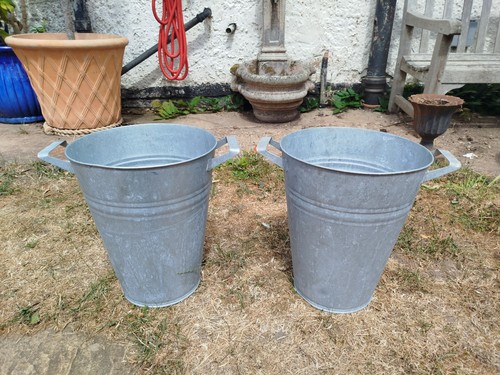 Pair vintage galvanized - a,