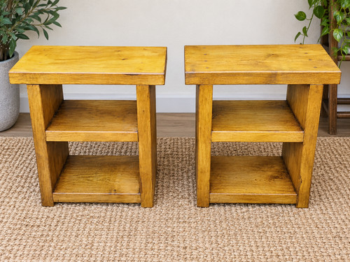 Pair vintage bedside - vintage, cabinets