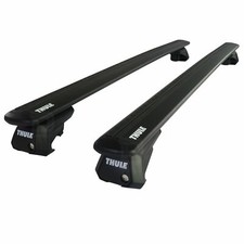 Thule Alu WingBar Evo Black Roof Bars Set to fit VW Touareg Mk.2 10-18 Open Rail