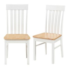Rustic Farmhouse Kitchen Side Chairs Dining Chairs Set of 2-Natural