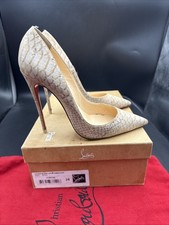 Christian Louboutin So Kate 120 Beige Liege Embossed Leather Heels Uk 5 Eu 38