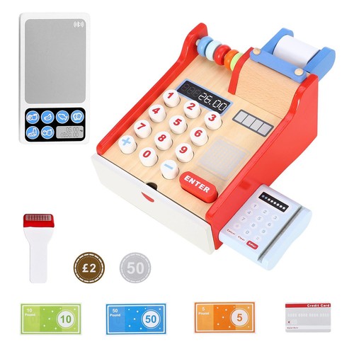 Wooden cash register - cash,